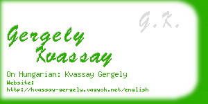 gergely kvassay business card